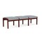 Lesro Lenox Wood 3 Seat Bench Wood Frame, Mahogany, RS Fog Upholstery LW3001 - alternate 2